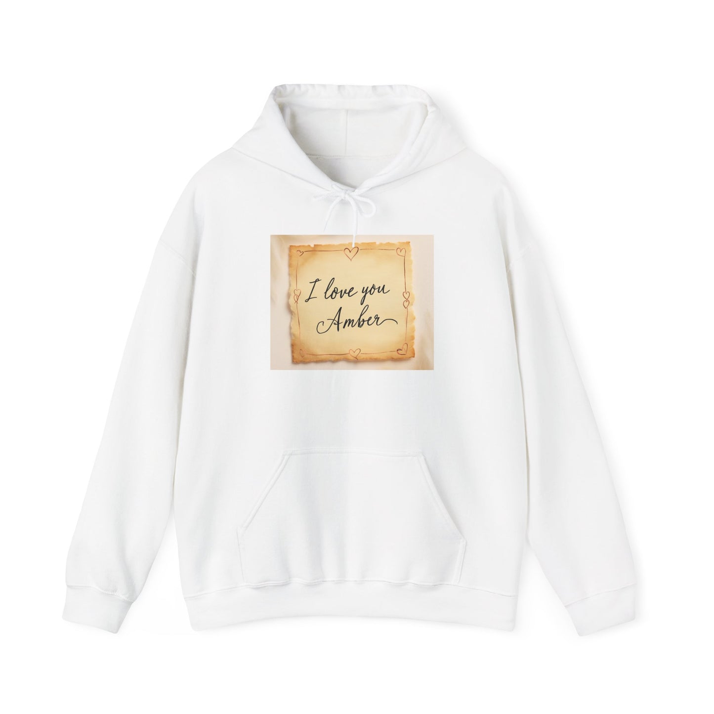 “Valentine special - Express Your Love - I Love You, Amber Hooded Sweatshirt”
