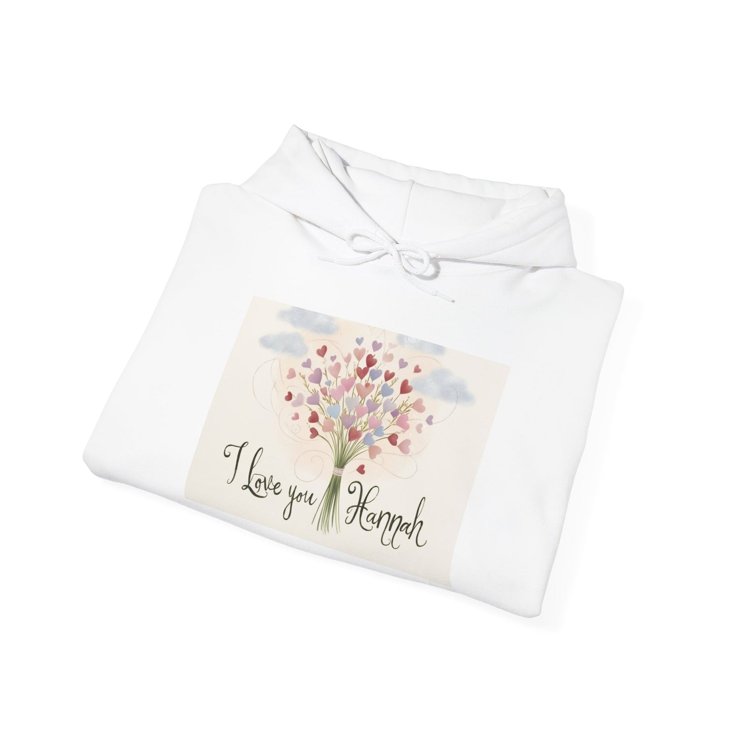 “Valentine special - Express Your Love - I Love You, Hannah Hooded Sweatshirt”