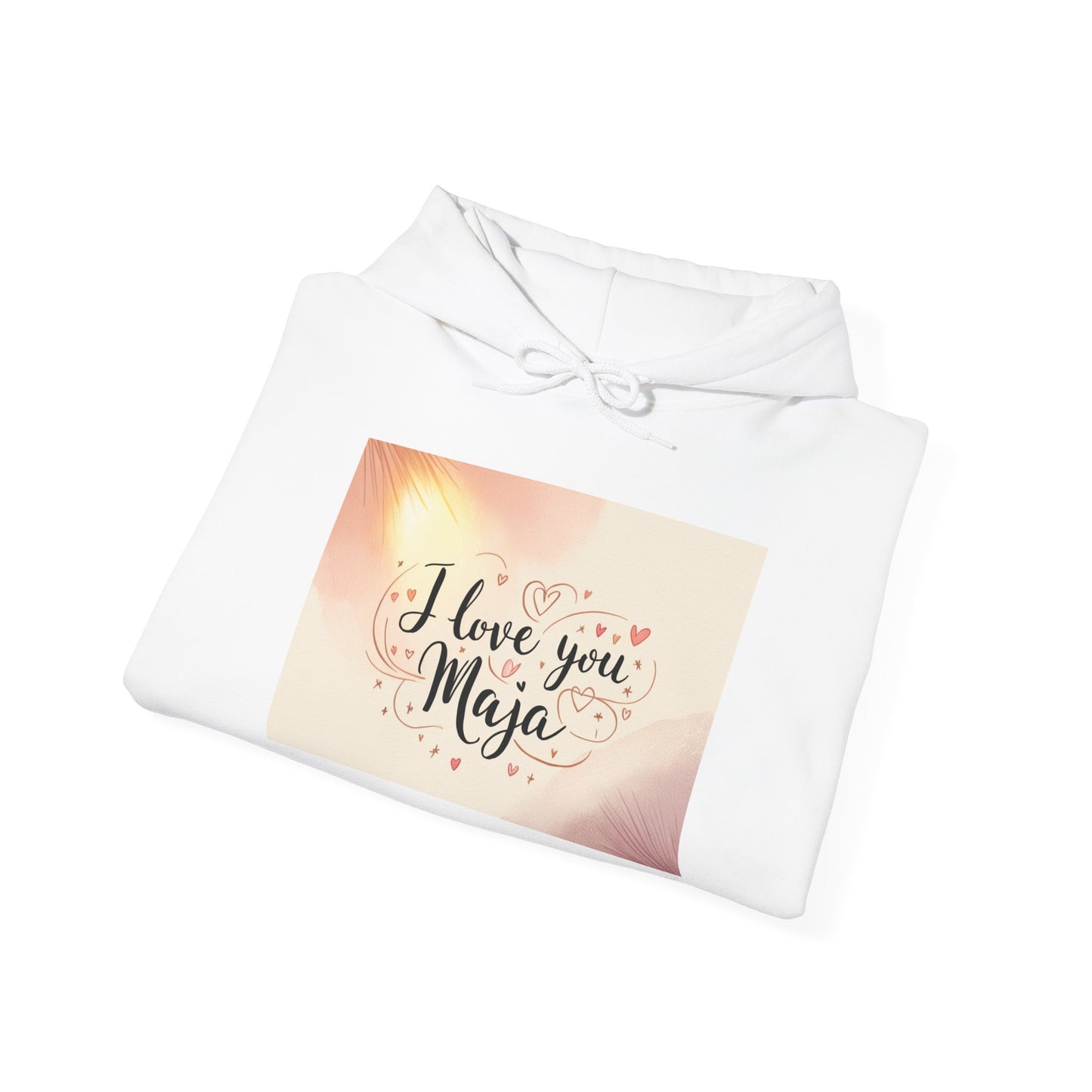 “Valentine special - Express Your Love - I Love You, Maja Hooded Sweatshirt”