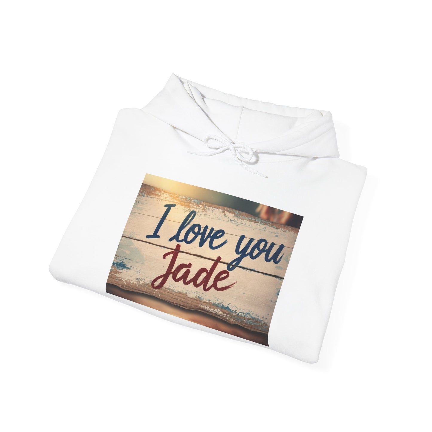 “Valentine special - Express Your Love - I Love You, Jade Hooded Sweatshirt”