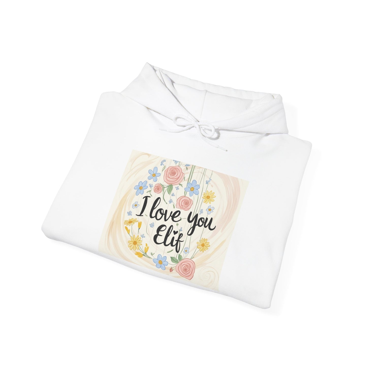 “Valentine special - Express Your Love - I Love You, Elif Hooded Sweatshirt”