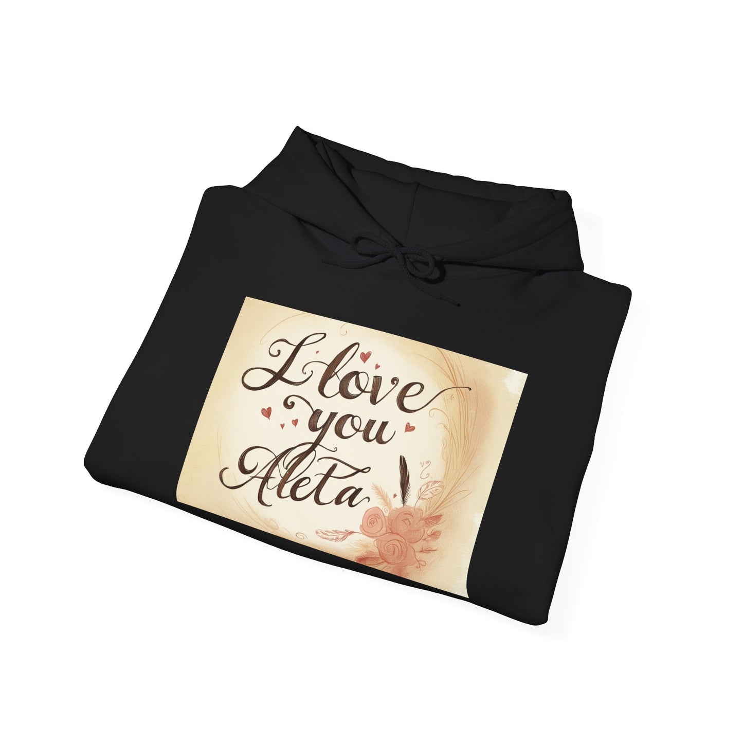 “Valentine special - Express Your Love - I Love You, Aleta Hooded Sweatshirt”