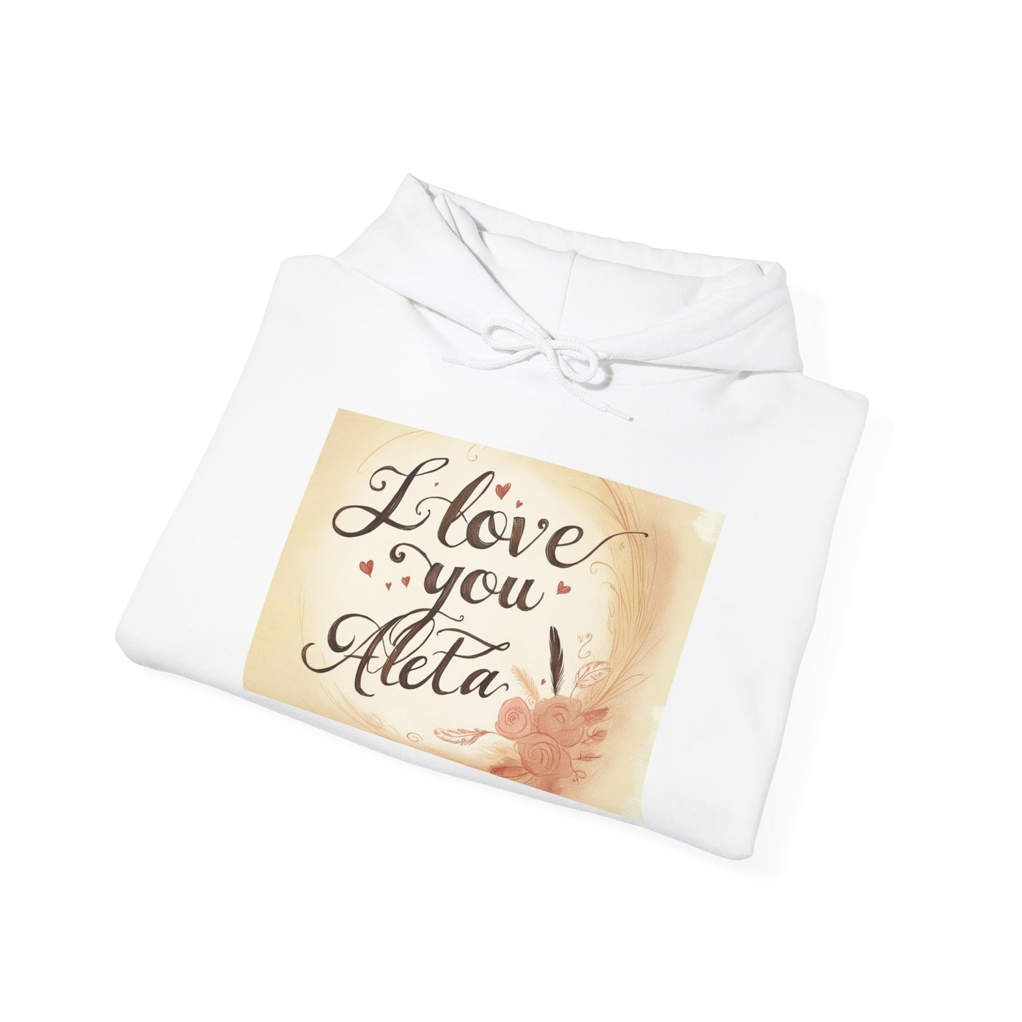 “Valentine special - Express Your Love - I Love You, Aleta Hooded Sweatshirt”