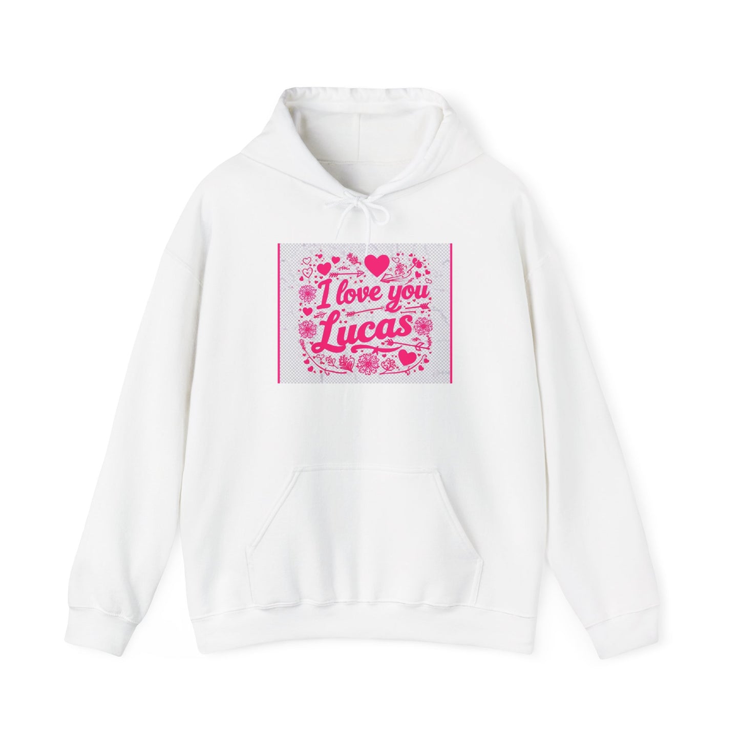 “Valentine special - Express Your Love - I Love You, Lucas Hooded Sweatshirt”