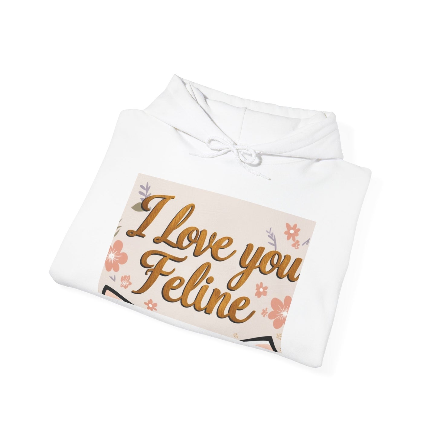 “Valentine special - Express Your Love - I Love You, Feline Hooded Sweatshirt”