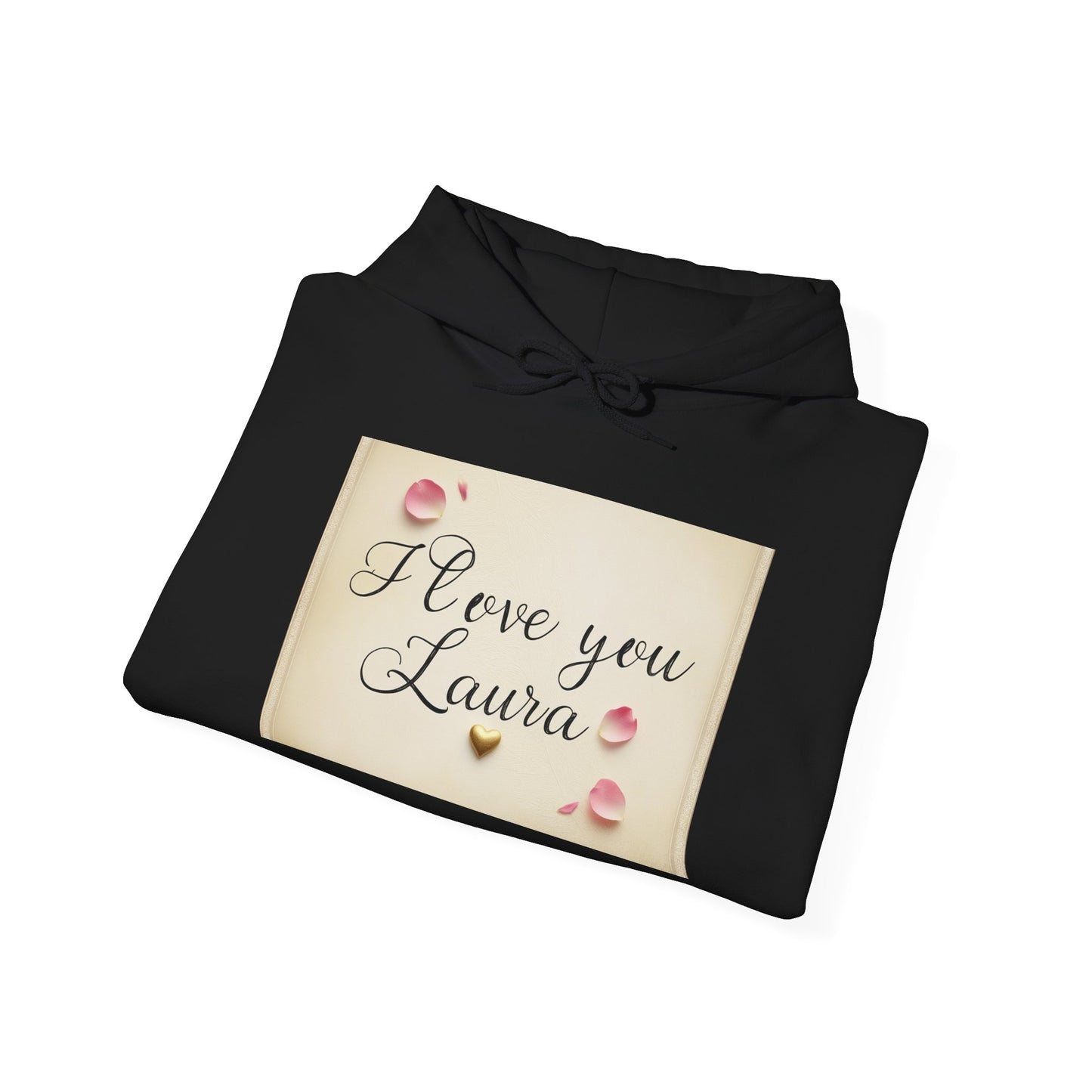 “Valentine special - Express Your Love - I Love You, Laura Hooded Sweatshirt”
