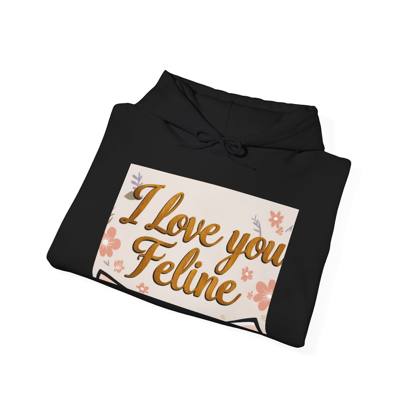 “Valentine special - Express Your Love - I Love You, Feline Hooded Sweatshirt”