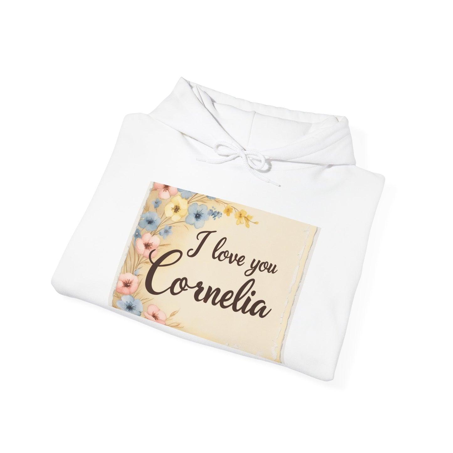 “Valentine special - Express Your Love - I Love You, Cornelia Hooded Sweatshirt”