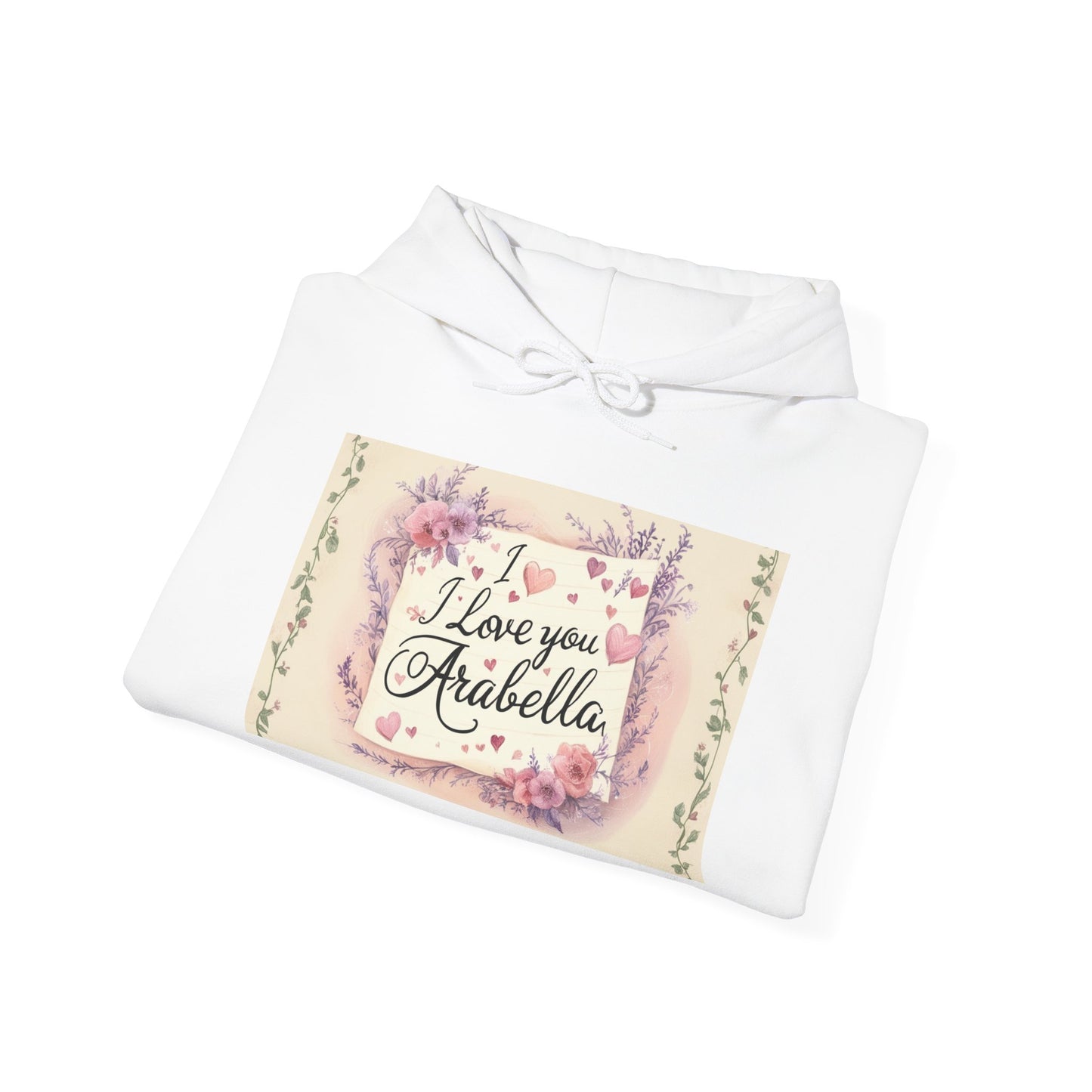 “Valentine special - Express Your Love - I Love You, Arabella Hooded Sweatshirt”