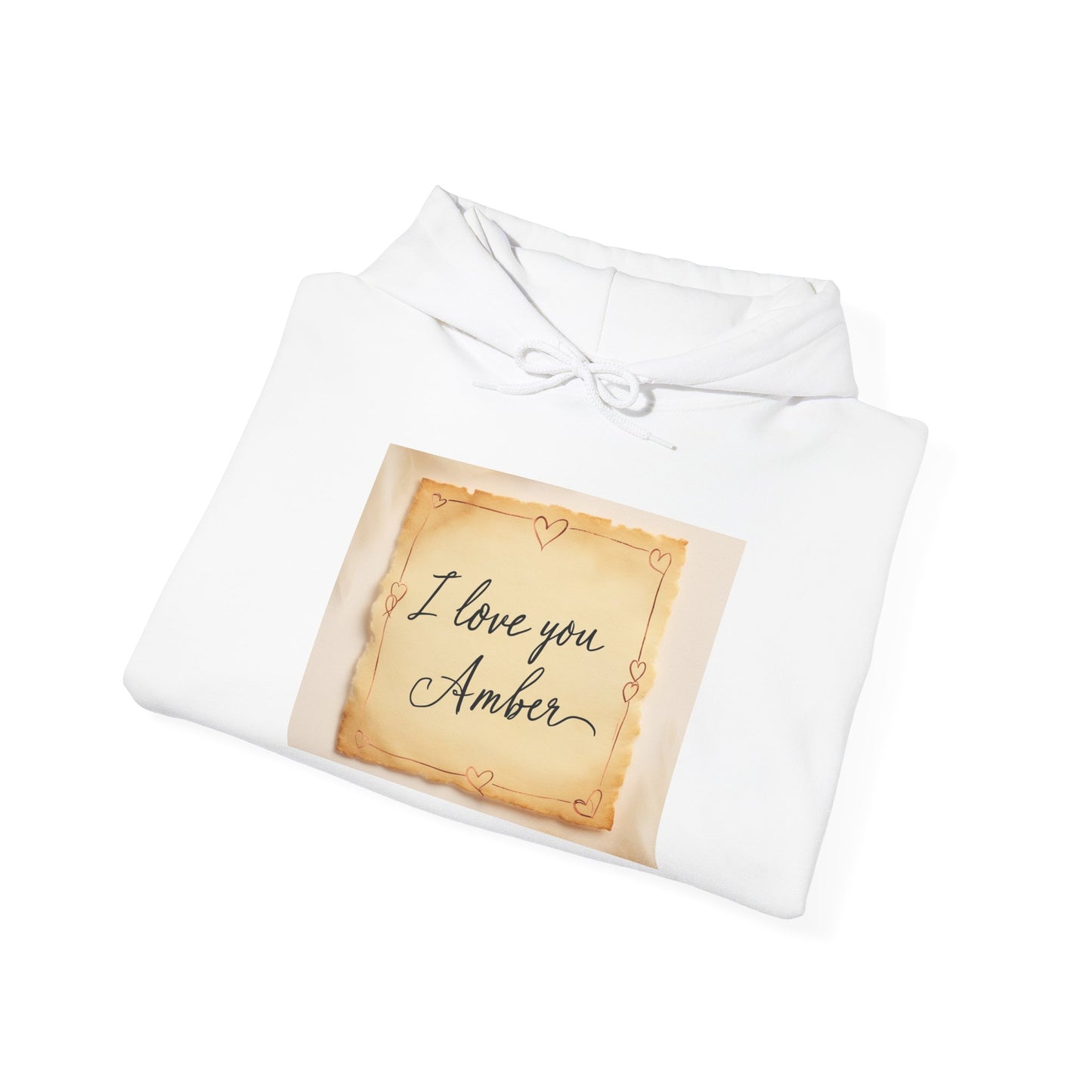 “Valentine special - Express Your Love - I Love You, Amber Hooded Sweatshirt”