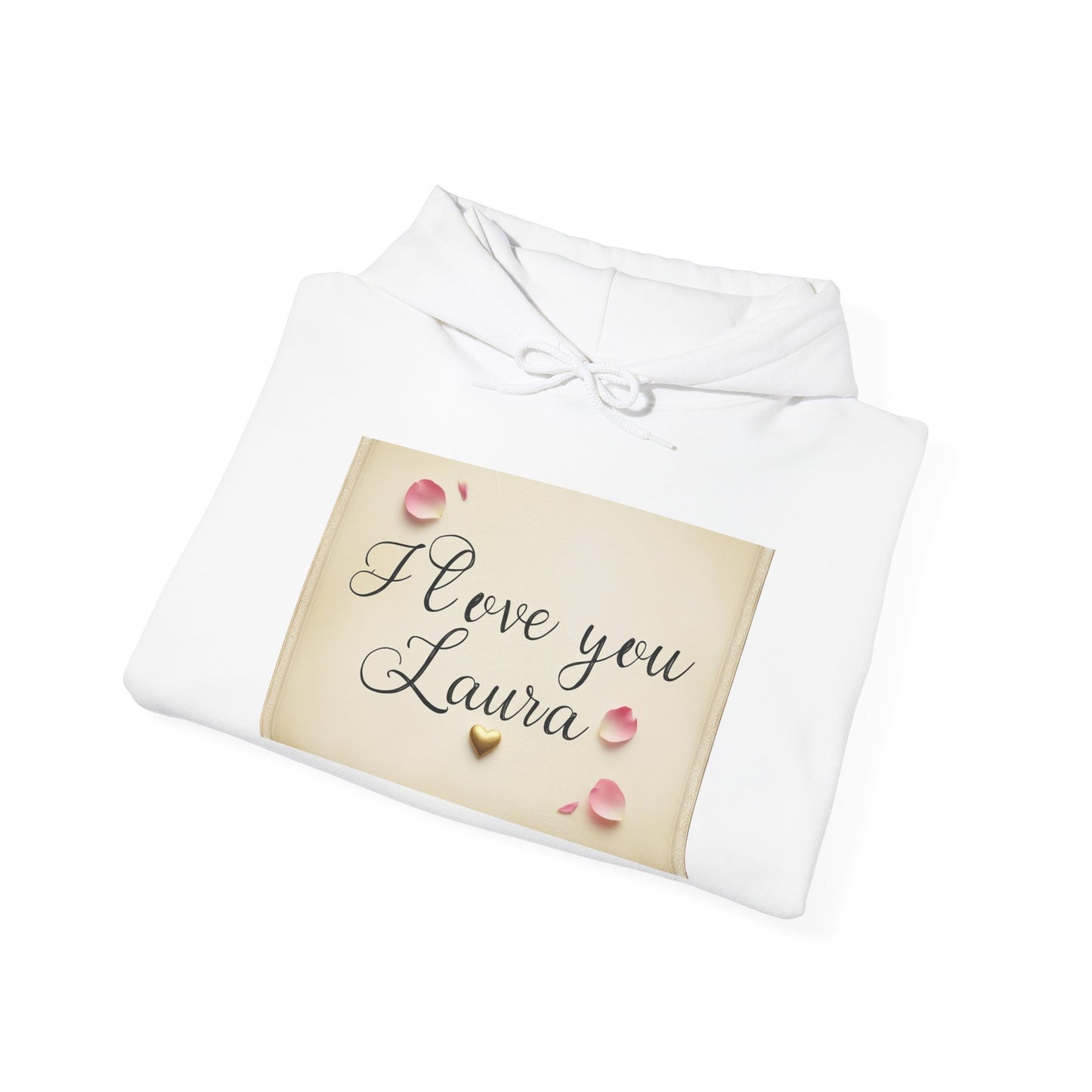 “Valentine special - Express Your Love - I Love You, Laura Hooded Sweatshirt”