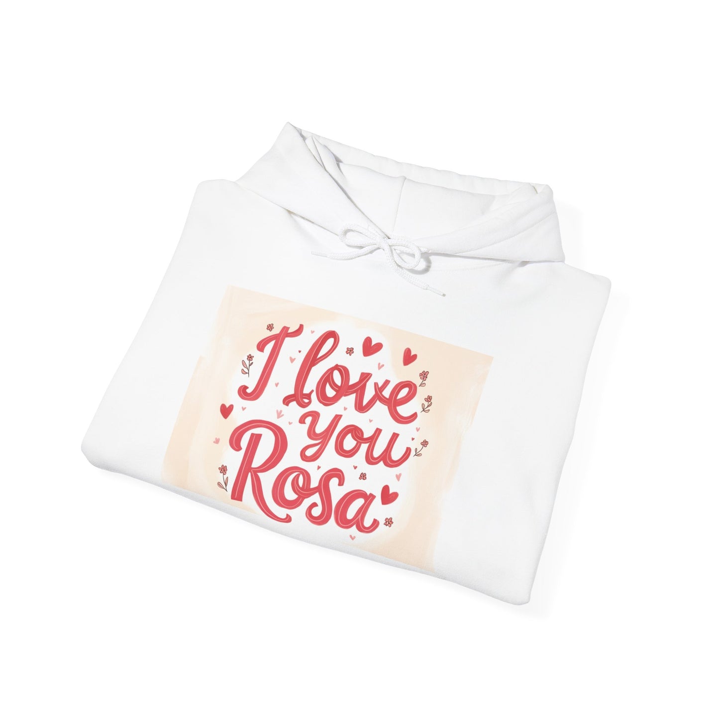 “Valentine special - Express Your Love - I Love You, Rosa Hooded Sweatshirt”