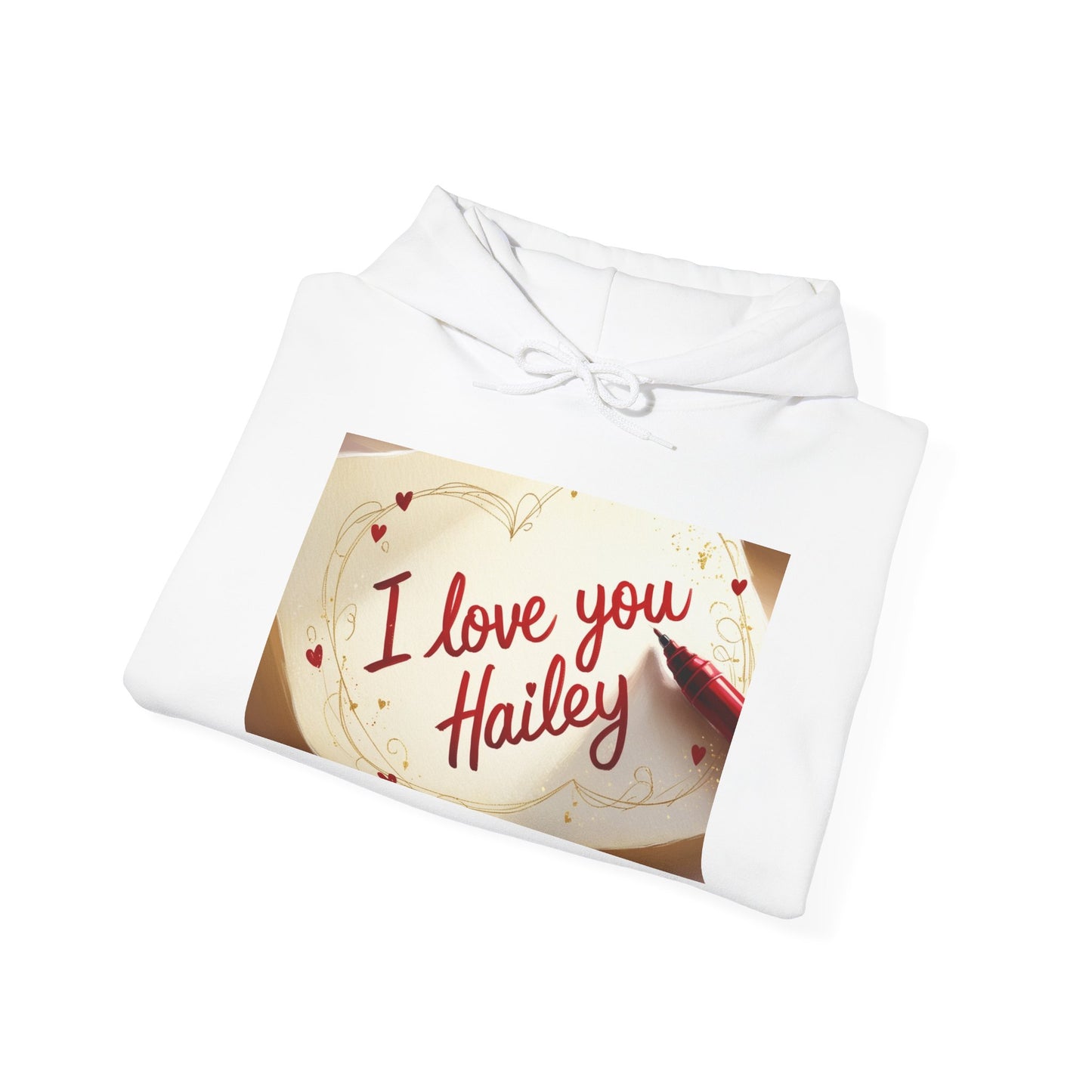 “Valentine special - Express Your Love - I Love You, Hailey Hooded Sweatshirt”