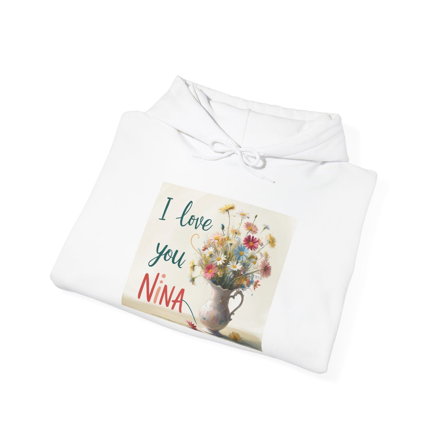 “Valentine special - Express Your Love - I Love You, Nina Hooded Sweatshirt”