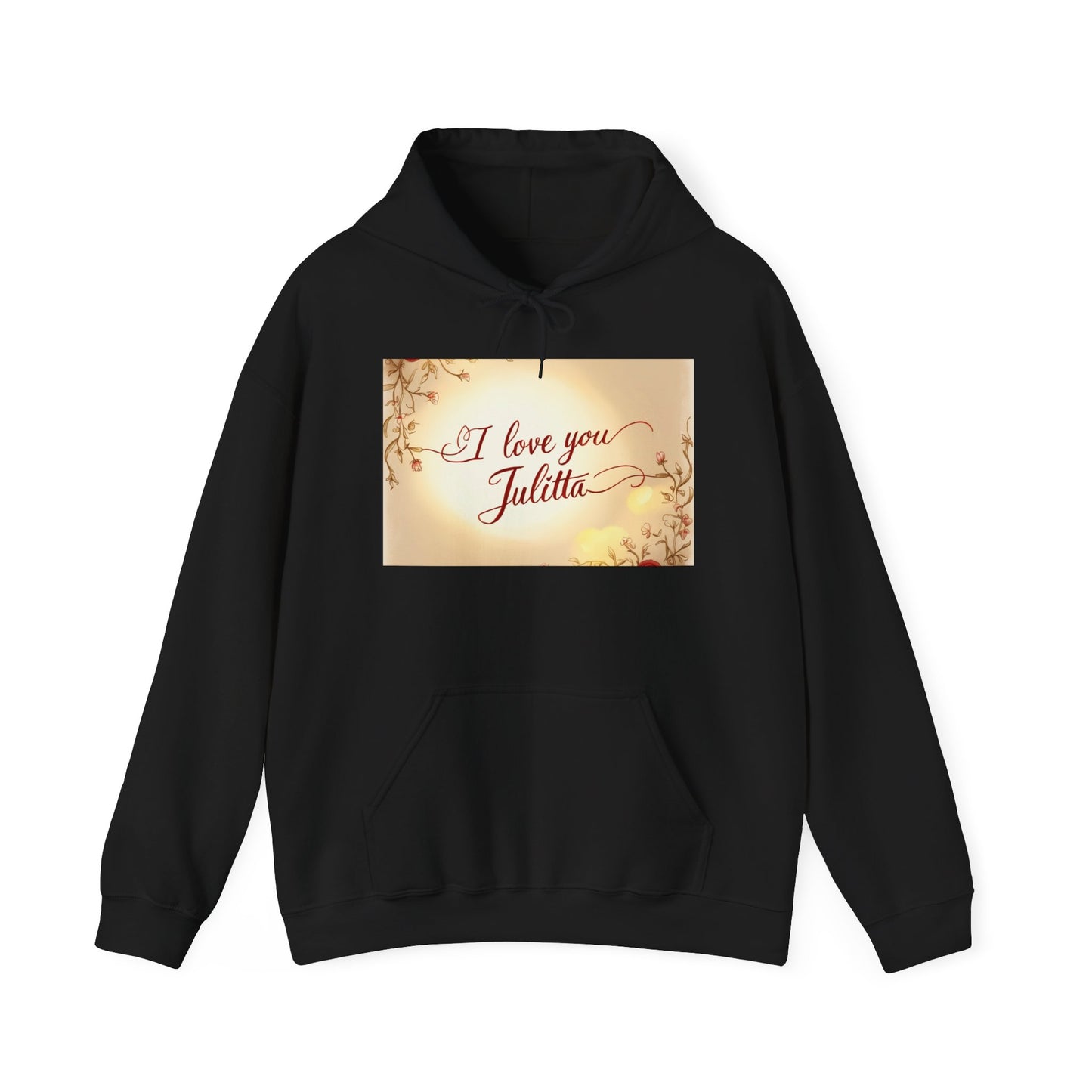 “Valentine special - Express Your Love - I Love You, Julitta Hooded Sweatshirt”