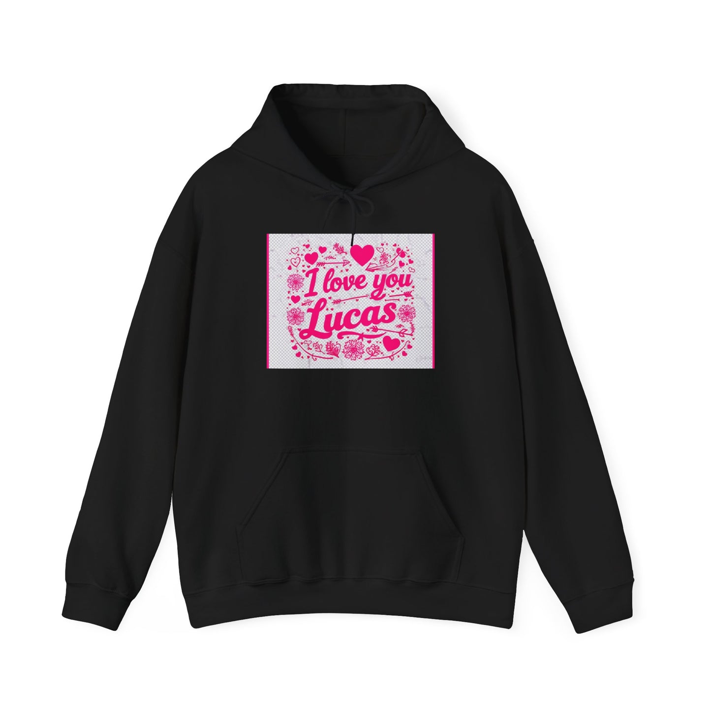 “Valentine special - Express Your Love - I Love You, Lucas Hooded Sweatshirt”