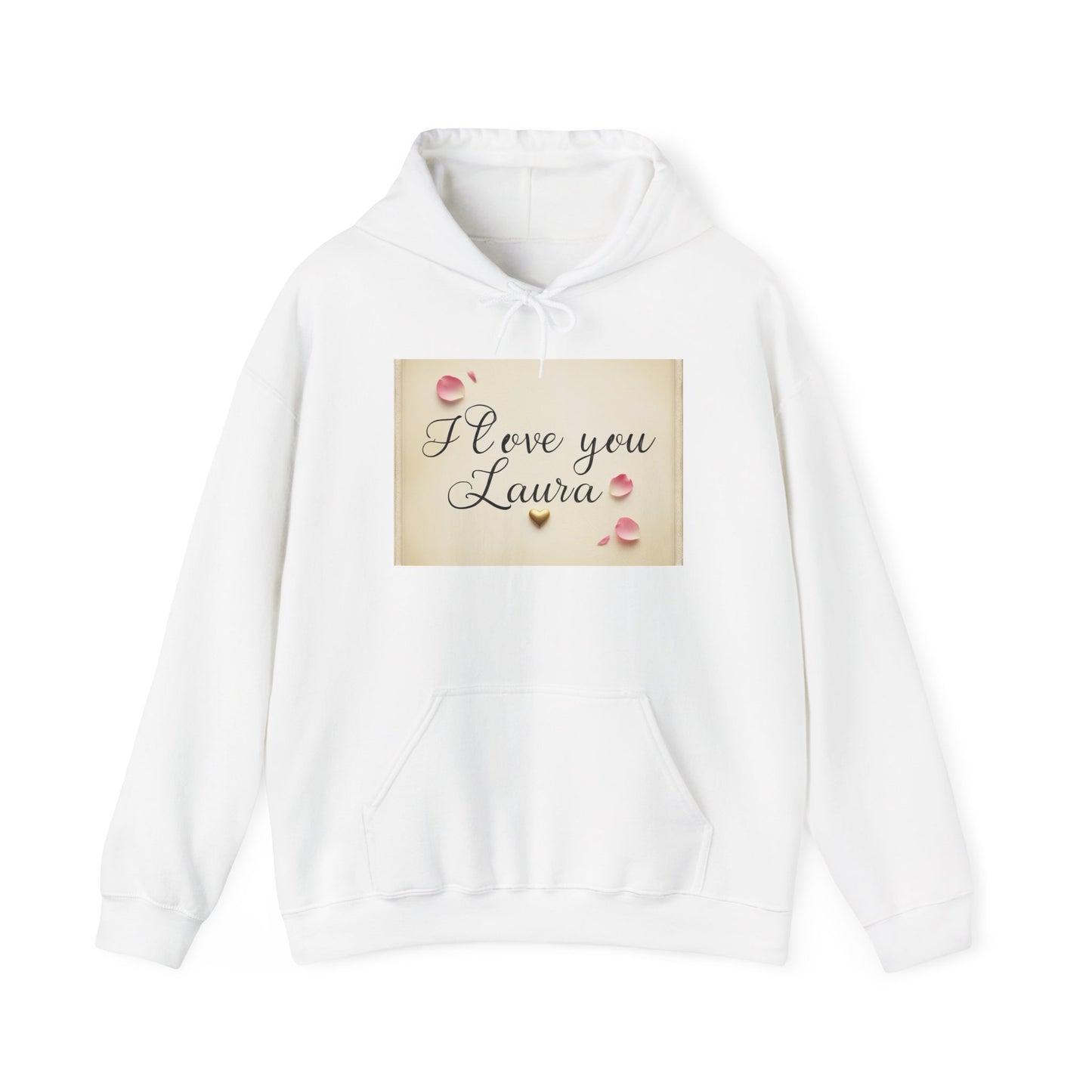 “Valentine special - Express Your Love - I Love You, Laura Hooded Sweatshirt”