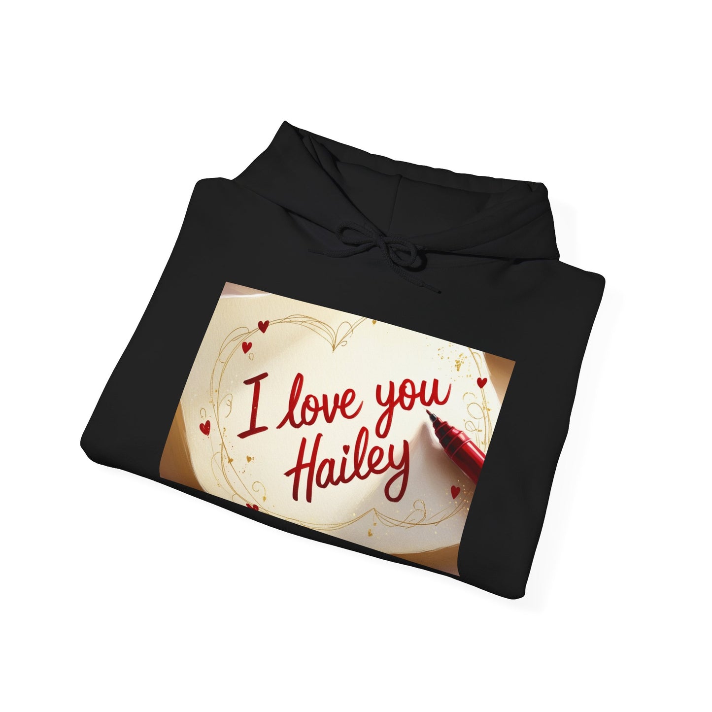 “Valentine special - Express Your Love - I Love You, Hailey Hooded Sweatshirt”
