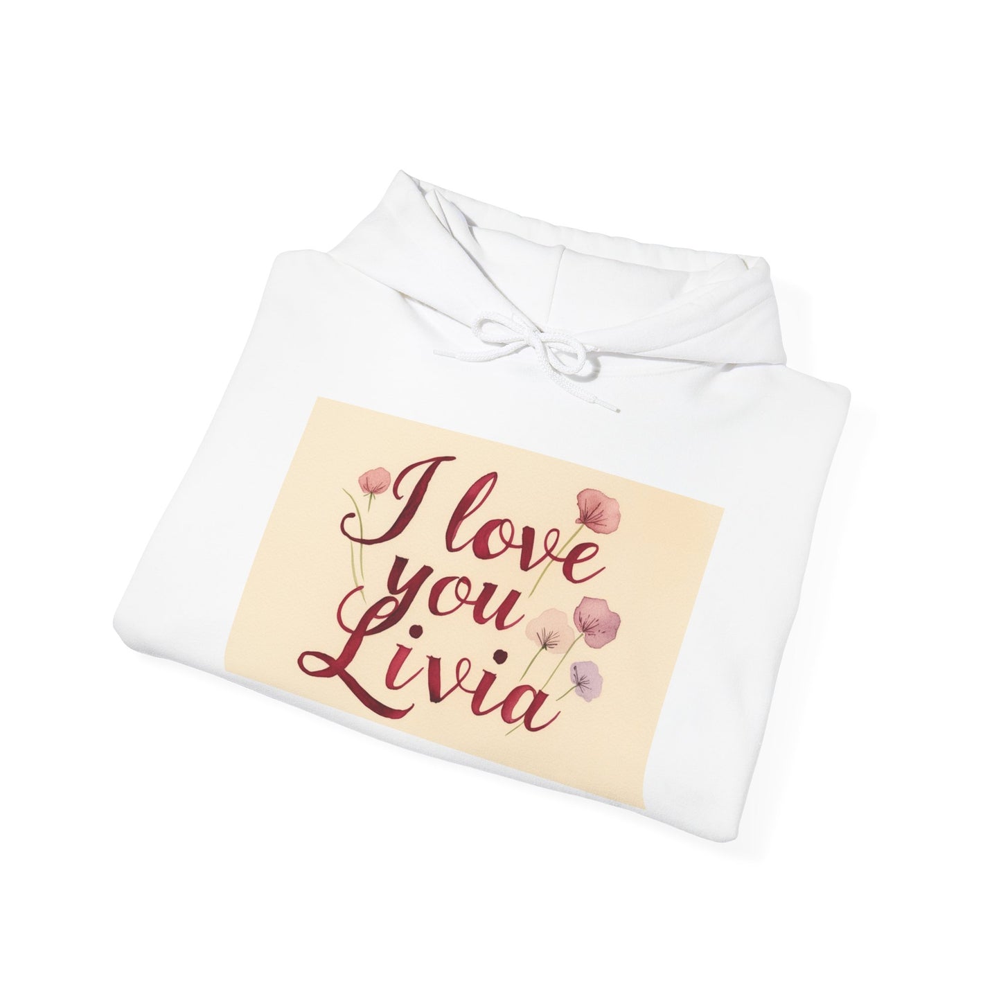 “Valentine special - Express Your Love - I Love You, Livia Hooded Sweatshirt”