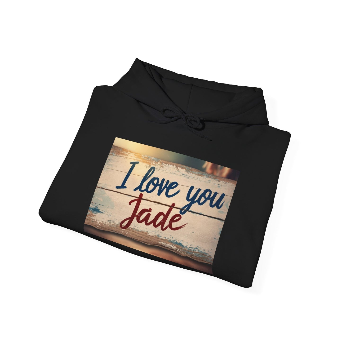 “Valentine special - Express Your Love - I Love You, Jade Hooded Sweatshirt”