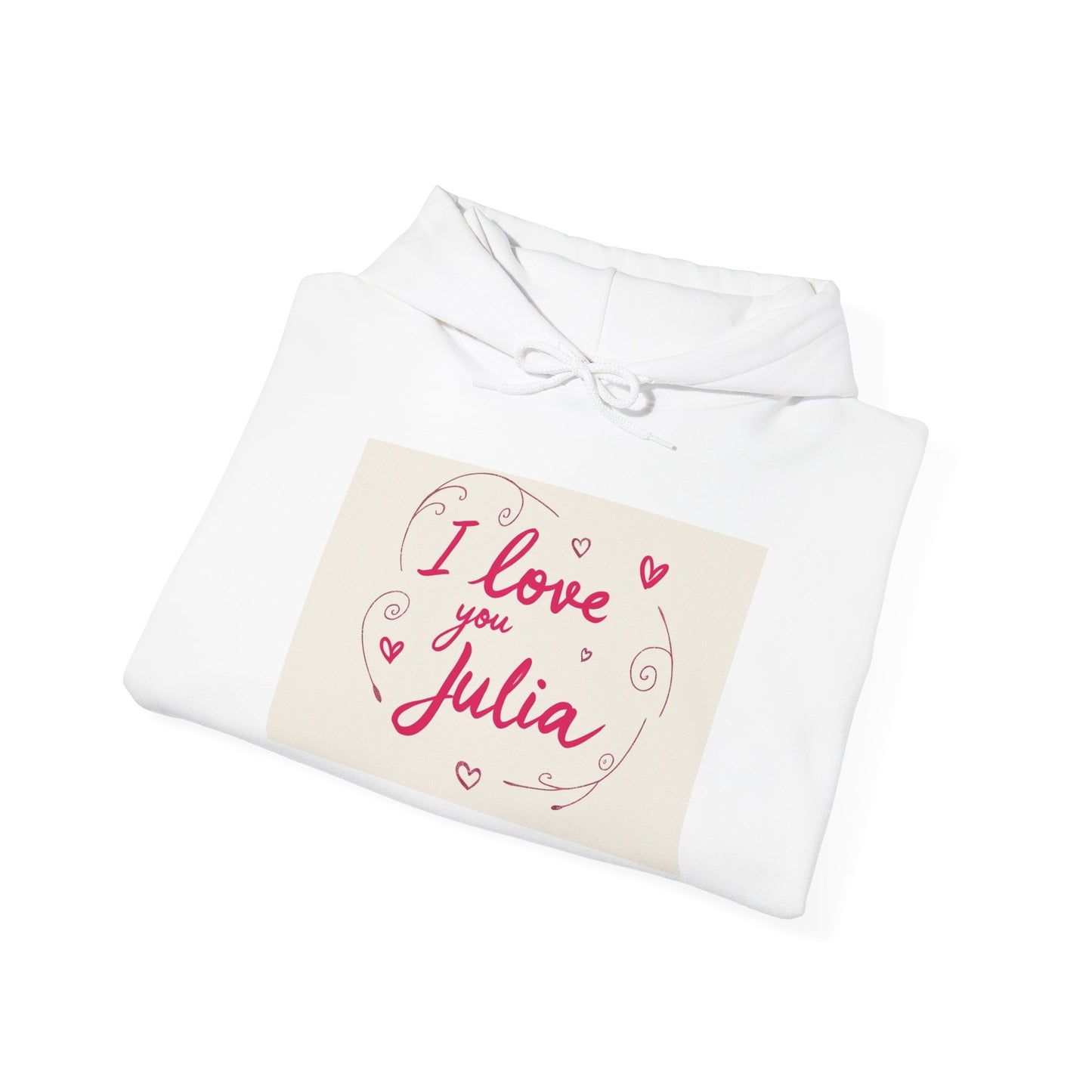 “Valentine special - Express Your Love - I Love You, Julia Hooded Sweatshirt”
