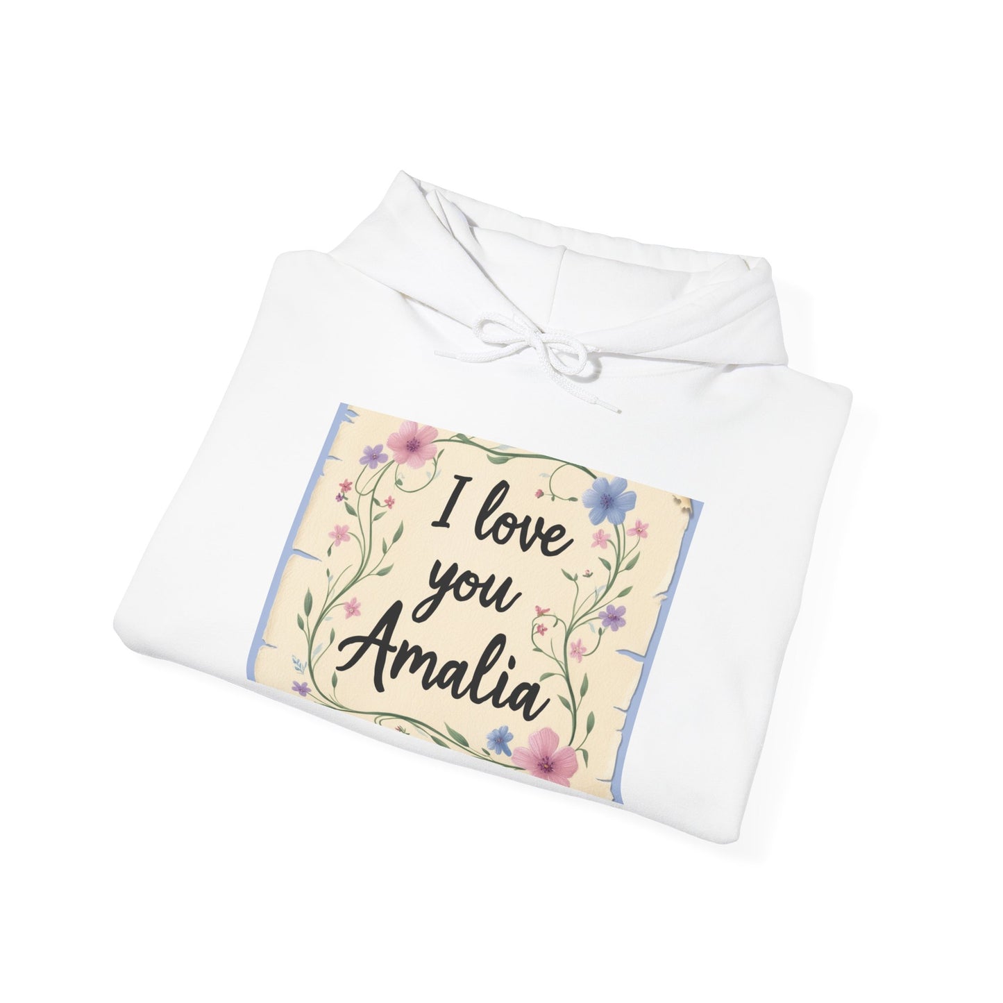 “Valentine special - Express Your Love - I Love You, Amalia Hooded Sweatshirt”