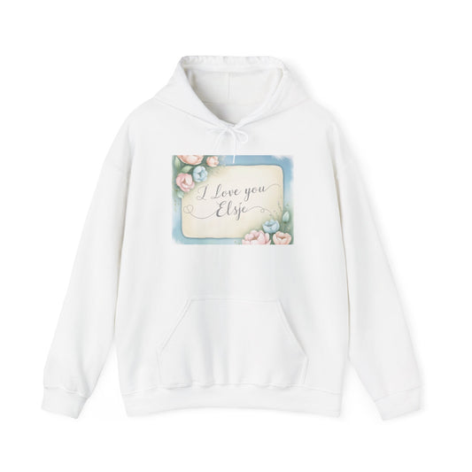 “Valentine special - Express Your Love - I Love You, Elsje Hooded Sweatshirt”