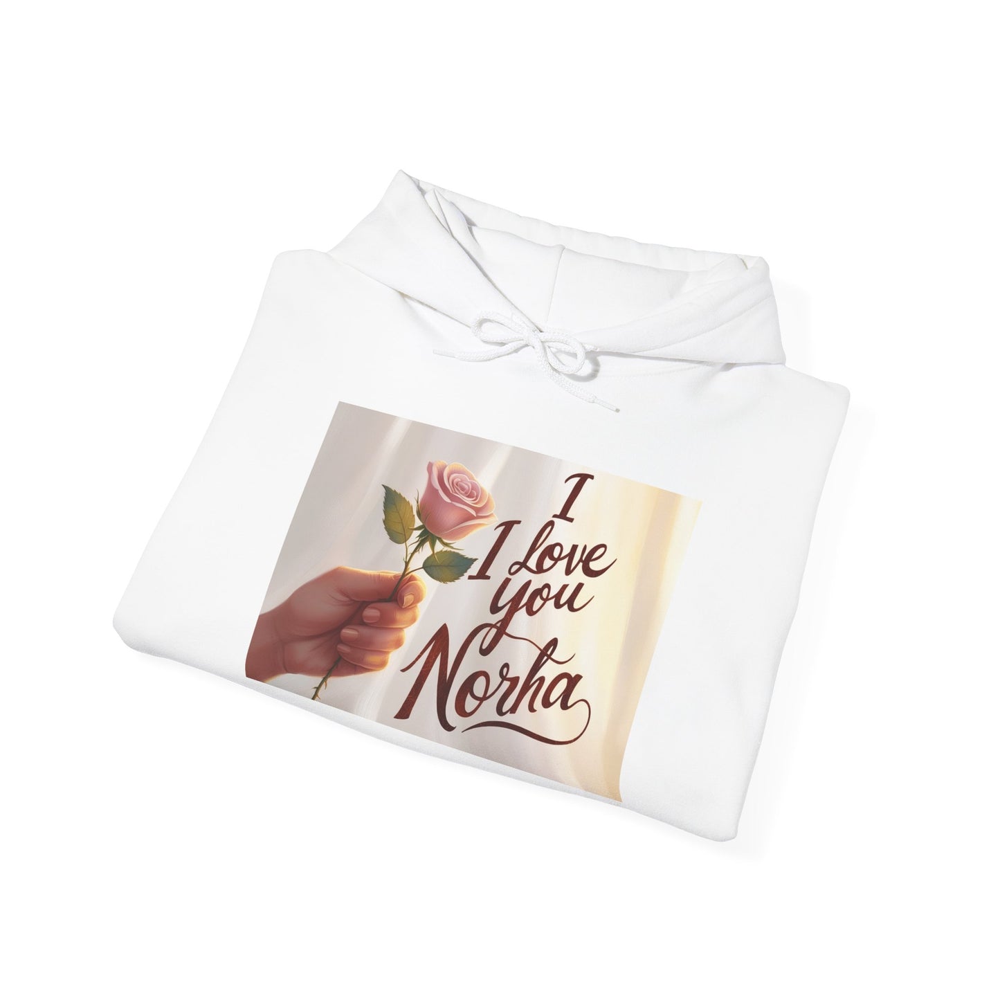 “Valentine special - Express Your Love - I Love You, Norha Hooded Sweatshirt”