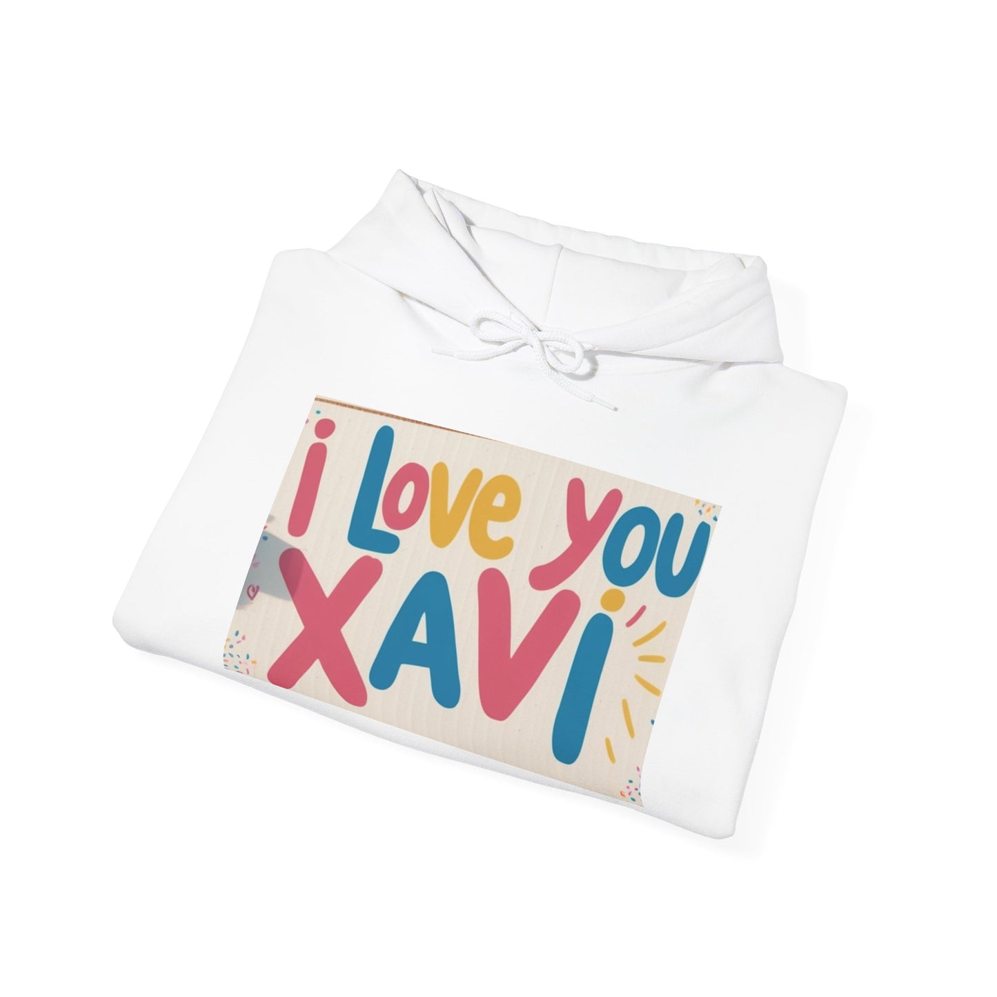 “Valentine special - Express Your Love - I Love You, Xavi Hooded Sweatshirt”
