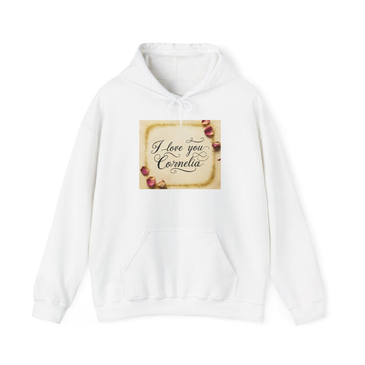 “Valentine special - Express Your Love - I Love You, Cornelia Hooded Sweatshirt”