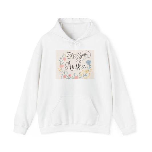 “Valentine special - Express Your Love - I Love You, Anika Hooded Sweatshirt”