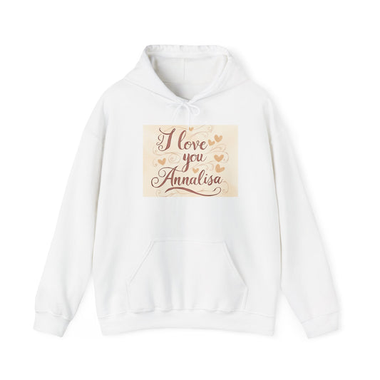 “Valentine special - Express Your Love - I Love You, Annalisa Hooded Sweatshirt”