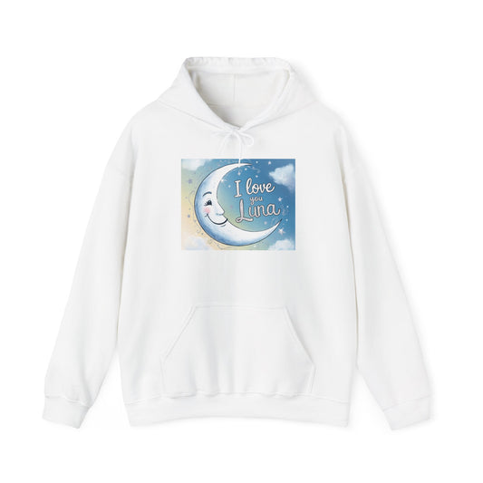 “Valentine special - Express Your Love - I Love You, Luna Hooded Sweatshirt”
