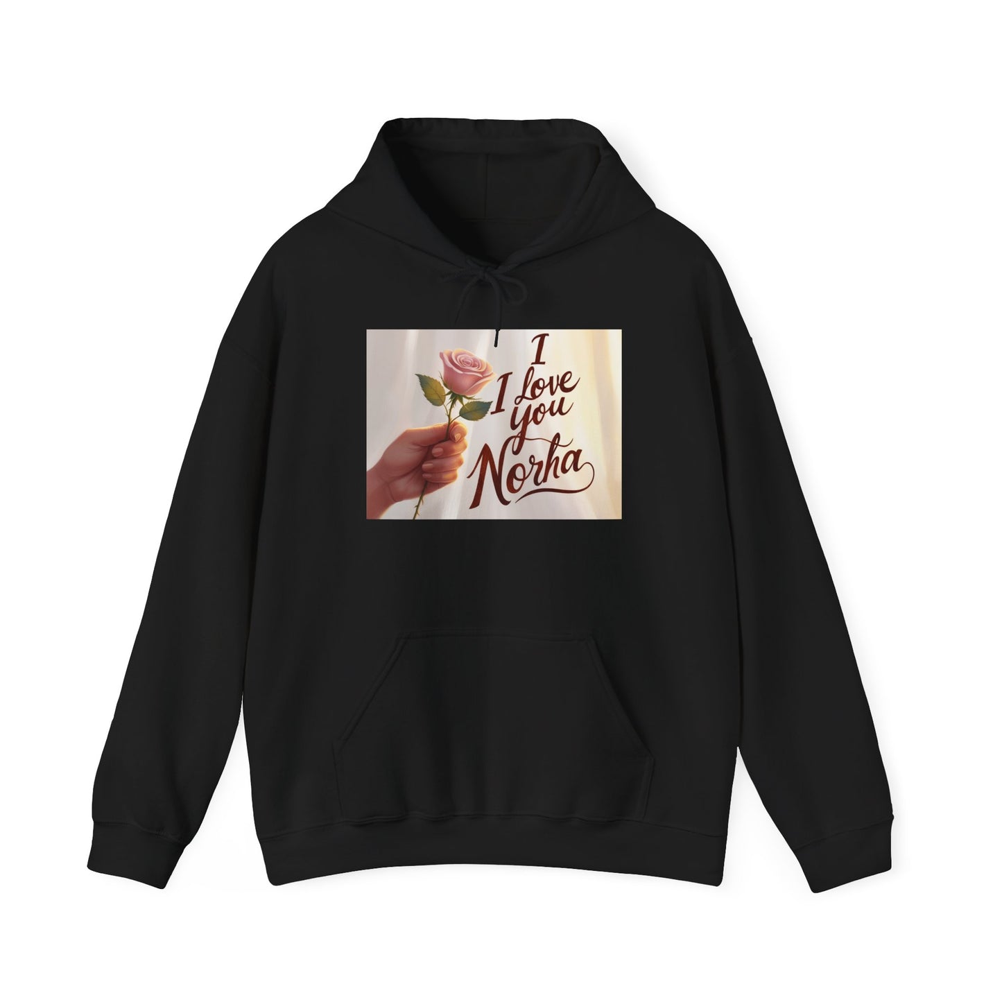 “Valentine special - Express Your Love - I Love You, Norha Hooded Sweatshirt”