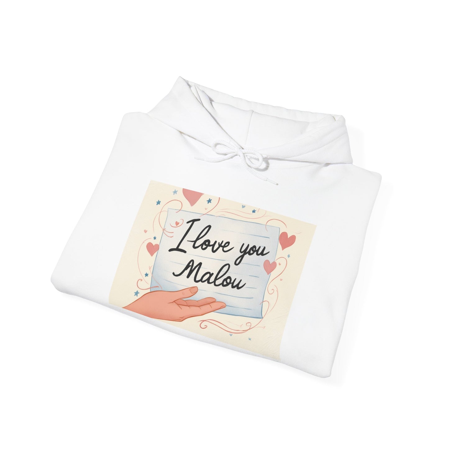 “Valentine special - Express Your Love - I Love You, Malou Hooded Sweatshirt”