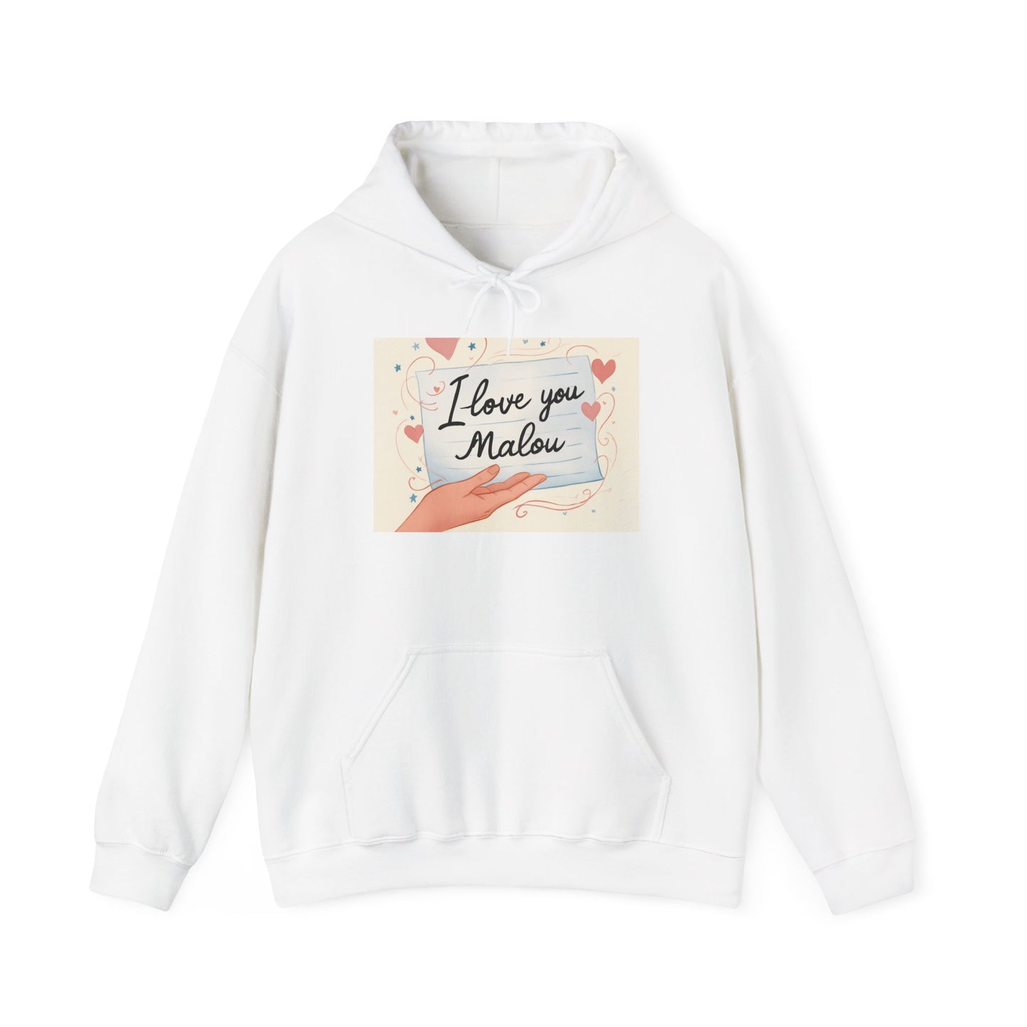 “Valentine special - Express Your Love - I Love You, Malou Hooded Sweatshirt”