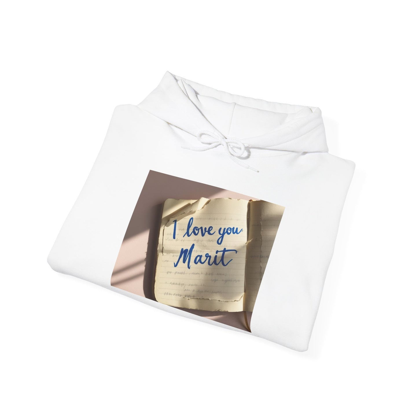 “Valentine special - Express Your Love - I Love You, Marit Hooded Sweatshirt”