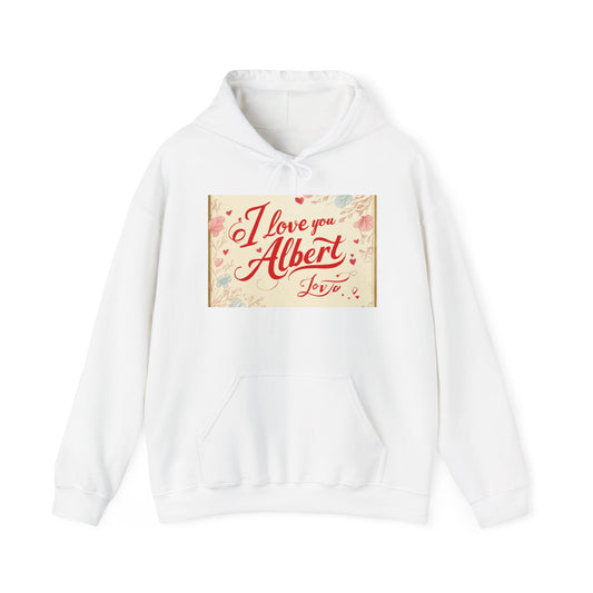 “Valentine special - Express Your Love - I Love You, Albert Hooded Sweatshirt”