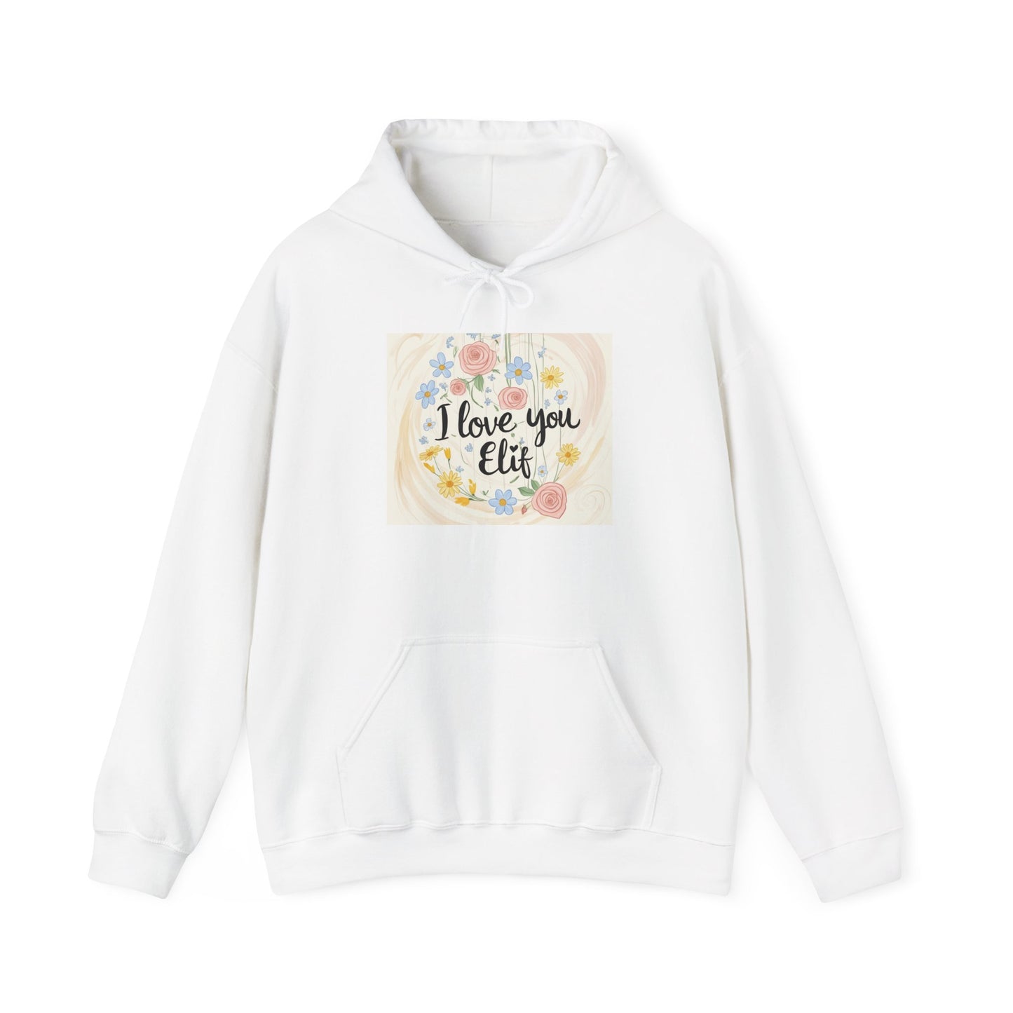 “Valentine special - Express Your Love - I Love You, Elif Hooded Sweatshirt”