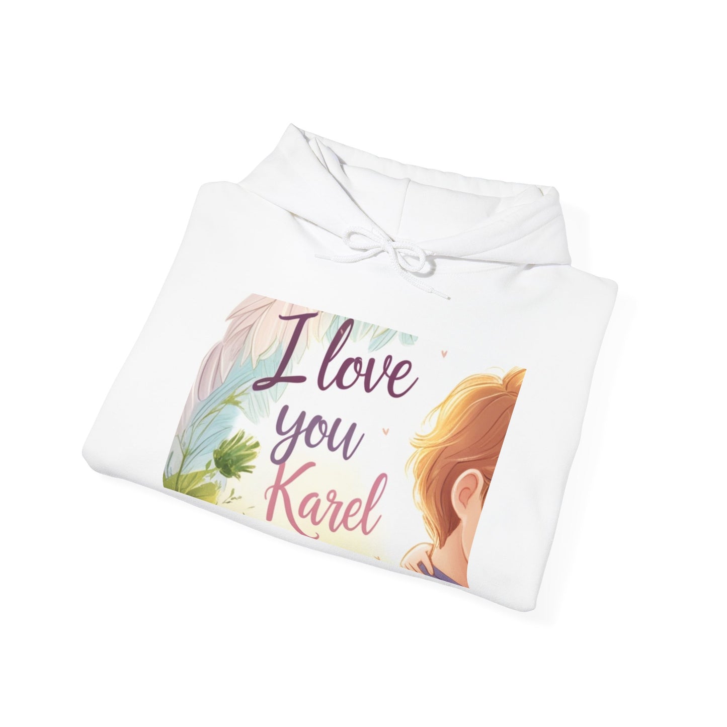“Valentine special - Express Your Love - I Love You, Karel Hooded Sweatshirt”
