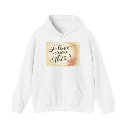 “Valentine special - Express Your Love - I Love You, Aleta Hooded Sweatshirt”