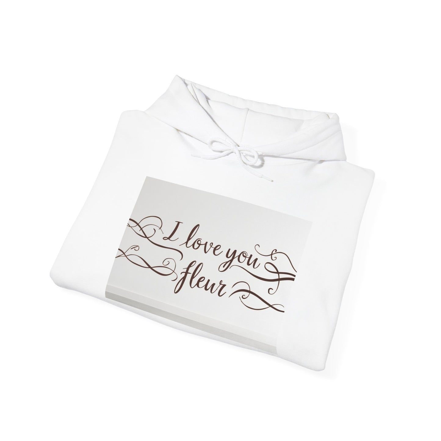 “Valentine special - Express Your Love - I Love You, Fleur Hooded Sweatshirt”