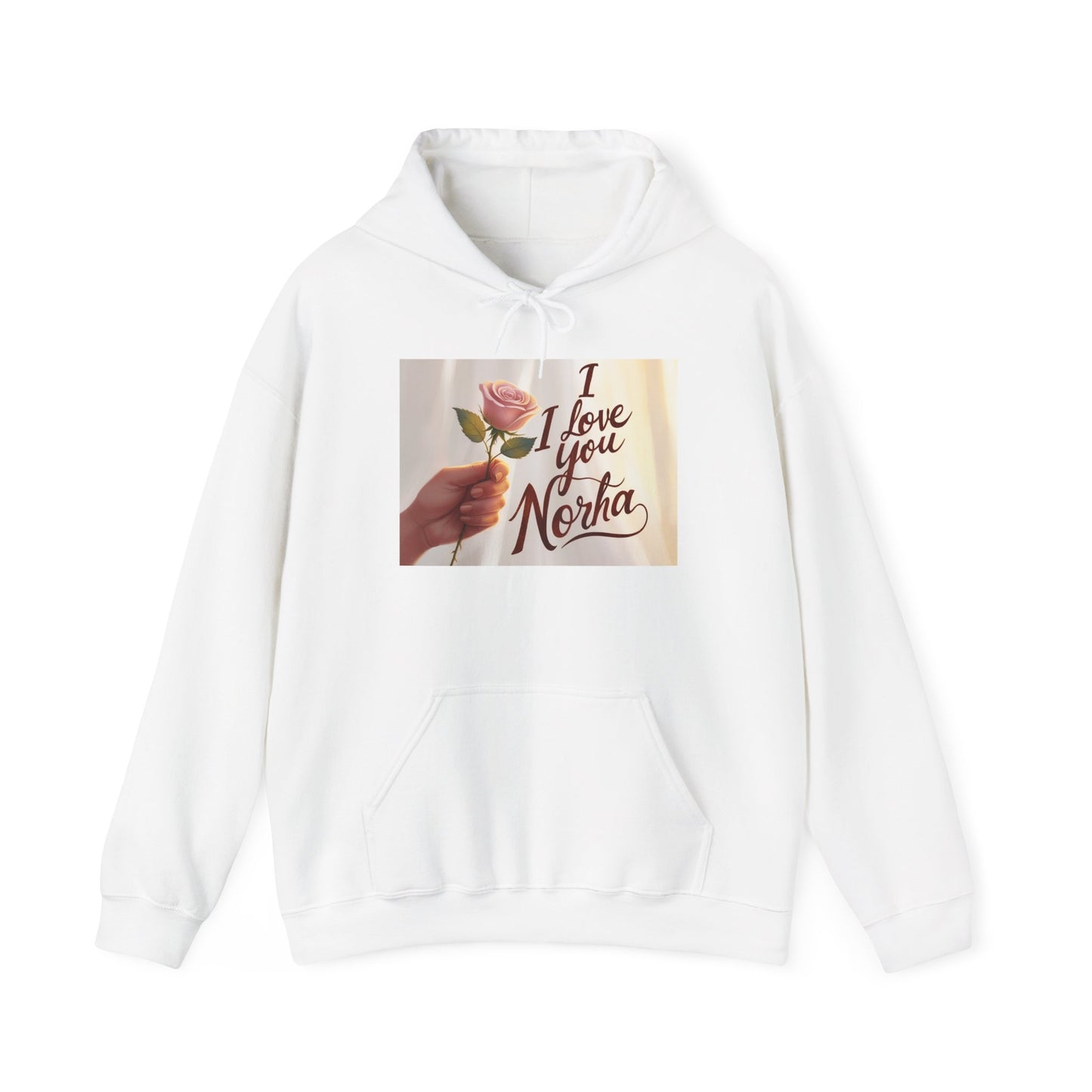 “Valentine special - Express Your Love - I Love You, Norha Hooded Sweatshirt”