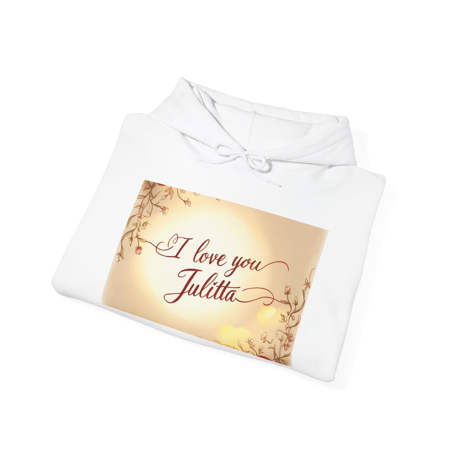 “Valentine special - Express Your Love - I Love You, Julitta Hooded Sweatshirt”