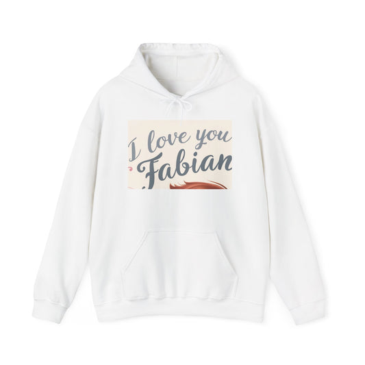 “Valentine special - Express Your Love - I Love You, Fabian Hooded Sweatshirt”