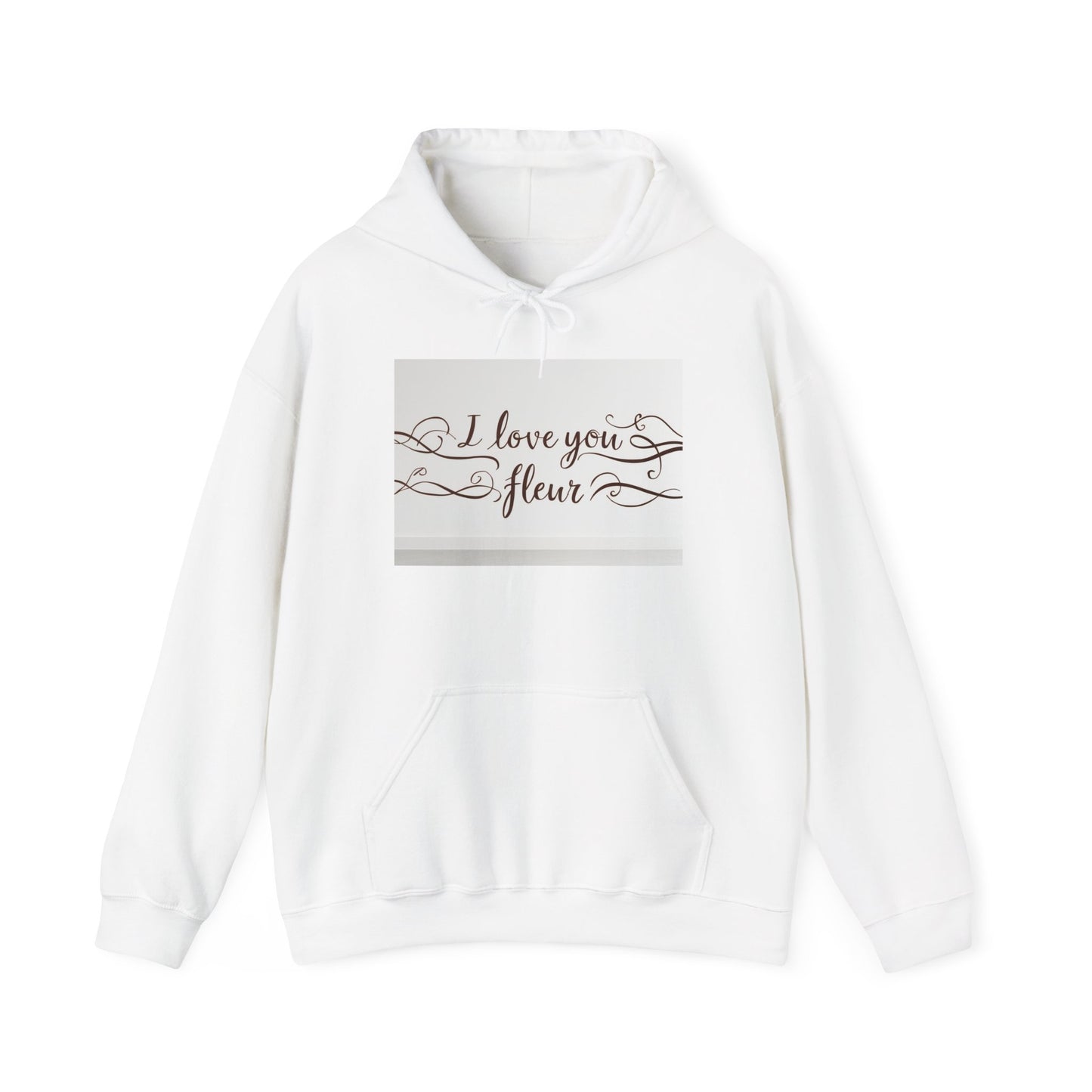 “Valentine special - Express Your Love - I Love You, Fleur Hooded Sweatshirt”