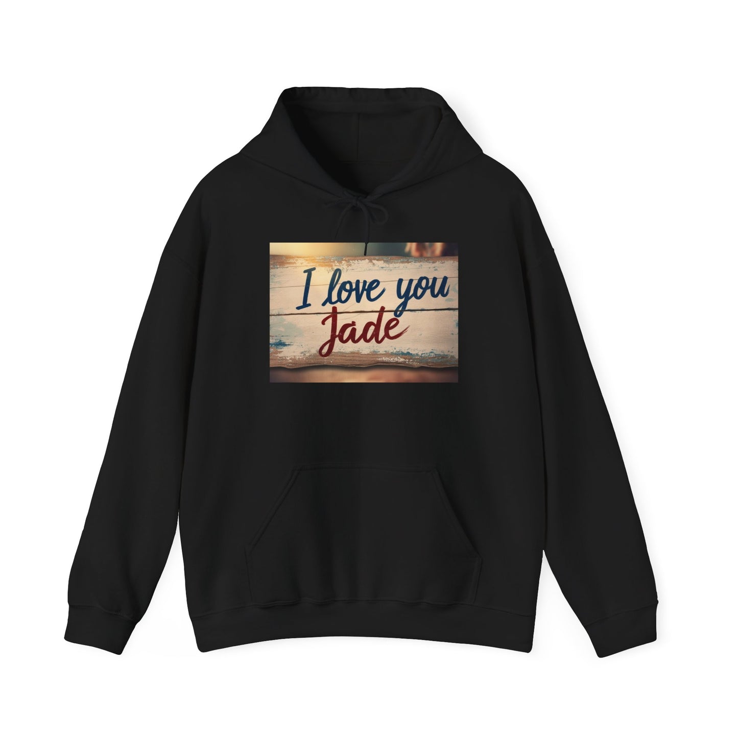 “Valentine special - Express Your Love - I Love You, Jade Hooded Sweatshirt”