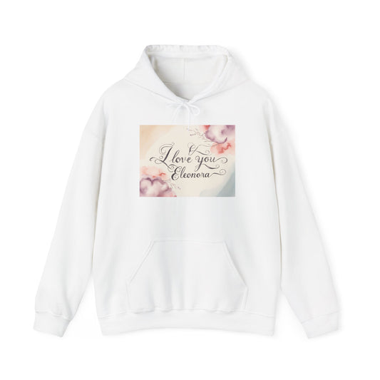 “Valentine special - Express Your Love - I Love You, Eleonora Hooded Sweatshirt”