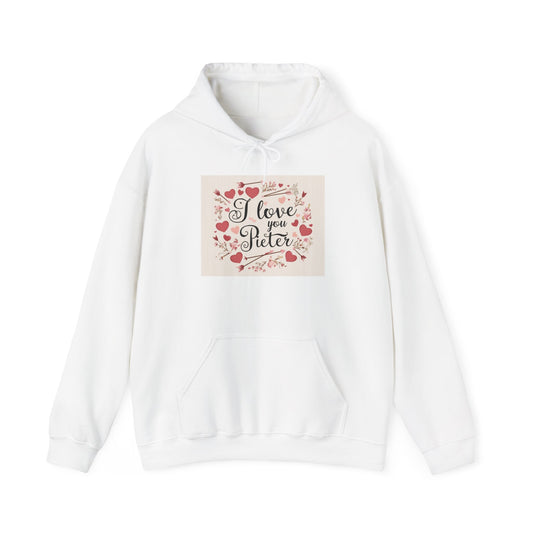 “Valentine special - Express Your Love - I Love You, Pieter Hooded Sweatshirt”