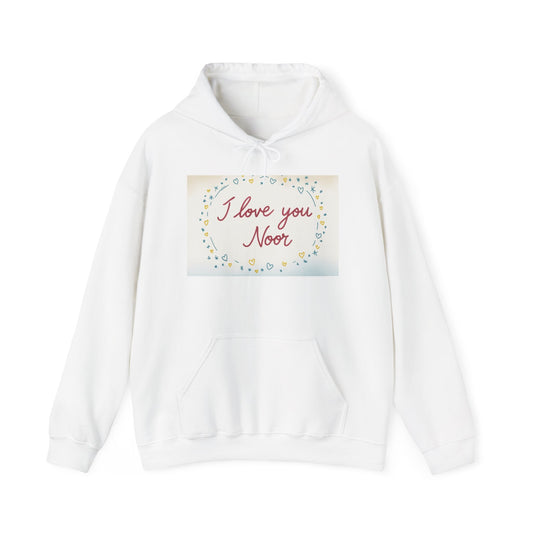 “Valentine special - Express Your Love - I Love You, Noor Hooded Sweatshirt”